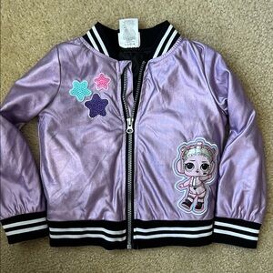 LOL Lavender Bomber Jacket with Star Accents